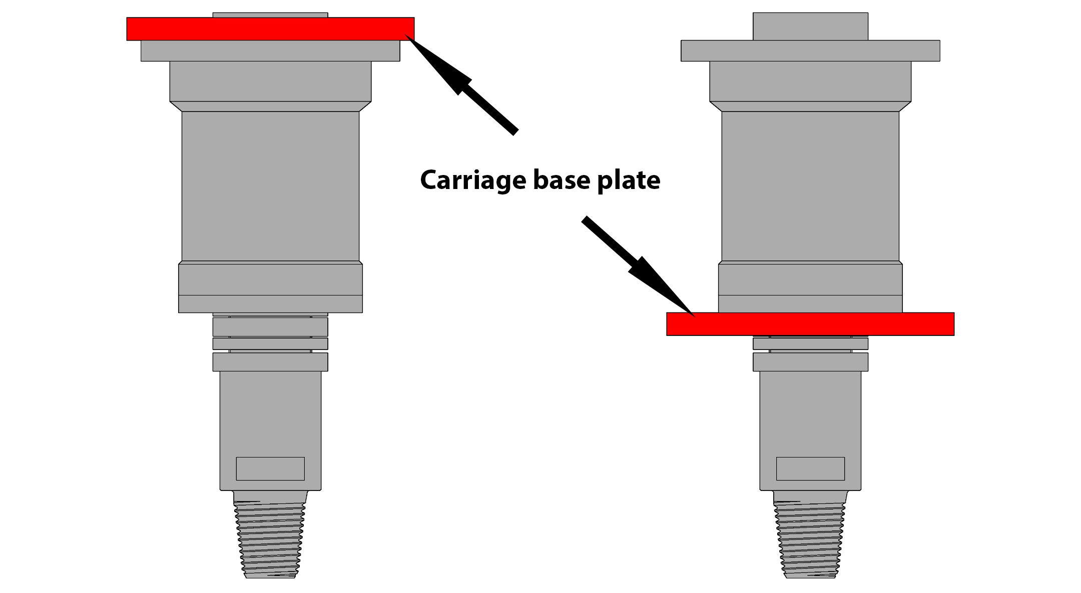 Swivel connection with the carriage